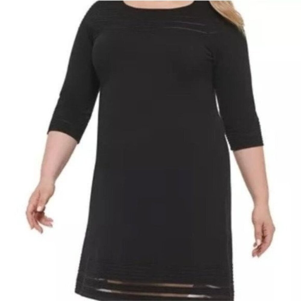 NWT JESSICA HOWARD Plus Size Illusion-Hem Sweater Dress Size Black 1X/14W-16W - Picture 3 of 4